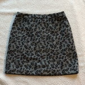 Wool Leopard Skirt